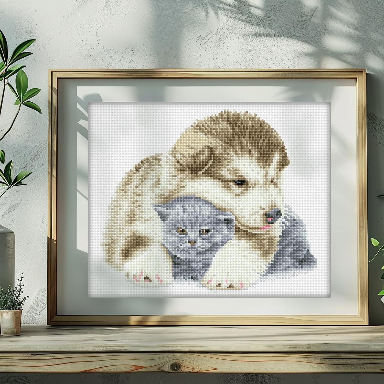 DIAMOND DOTZ Besties Puppy Diamond Painting Kits for Adults - Diamond Art Kits a Relaxing Creative Craft Kit with Dotz Gems 13"x16.1"