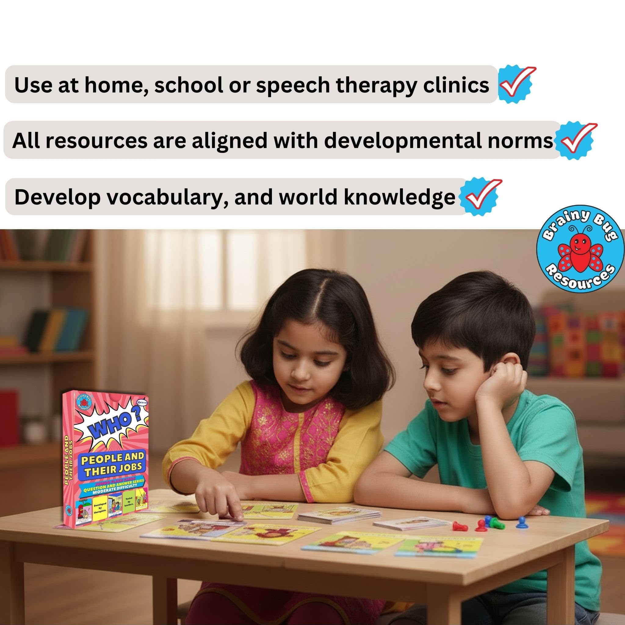 Brainy Bug Who, Where, Why & Ask Questions Flashcards | Audio | À partir de