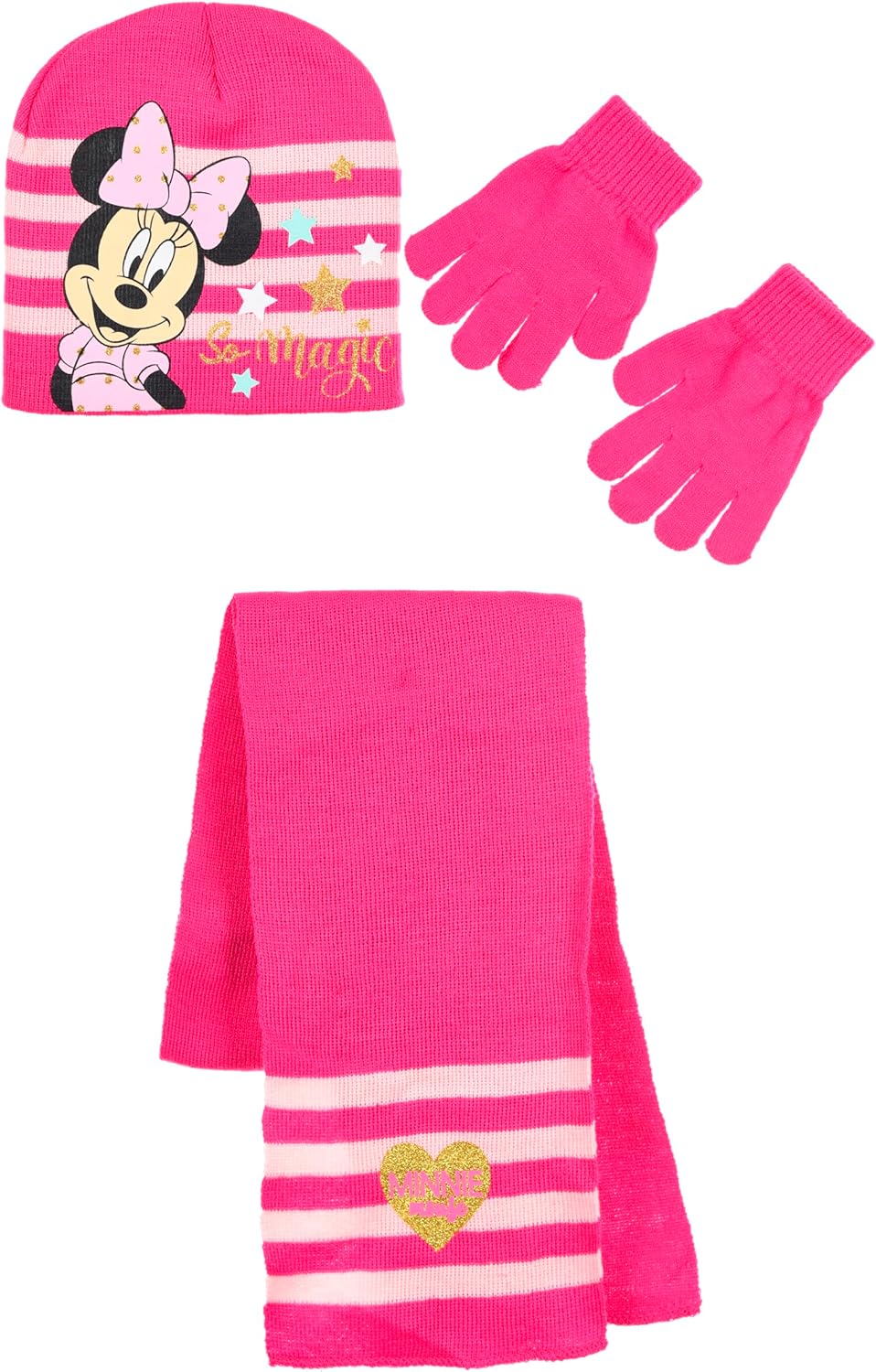 Minnie Mouse, Girls' Hat, Neck Warmer and Gloves Set