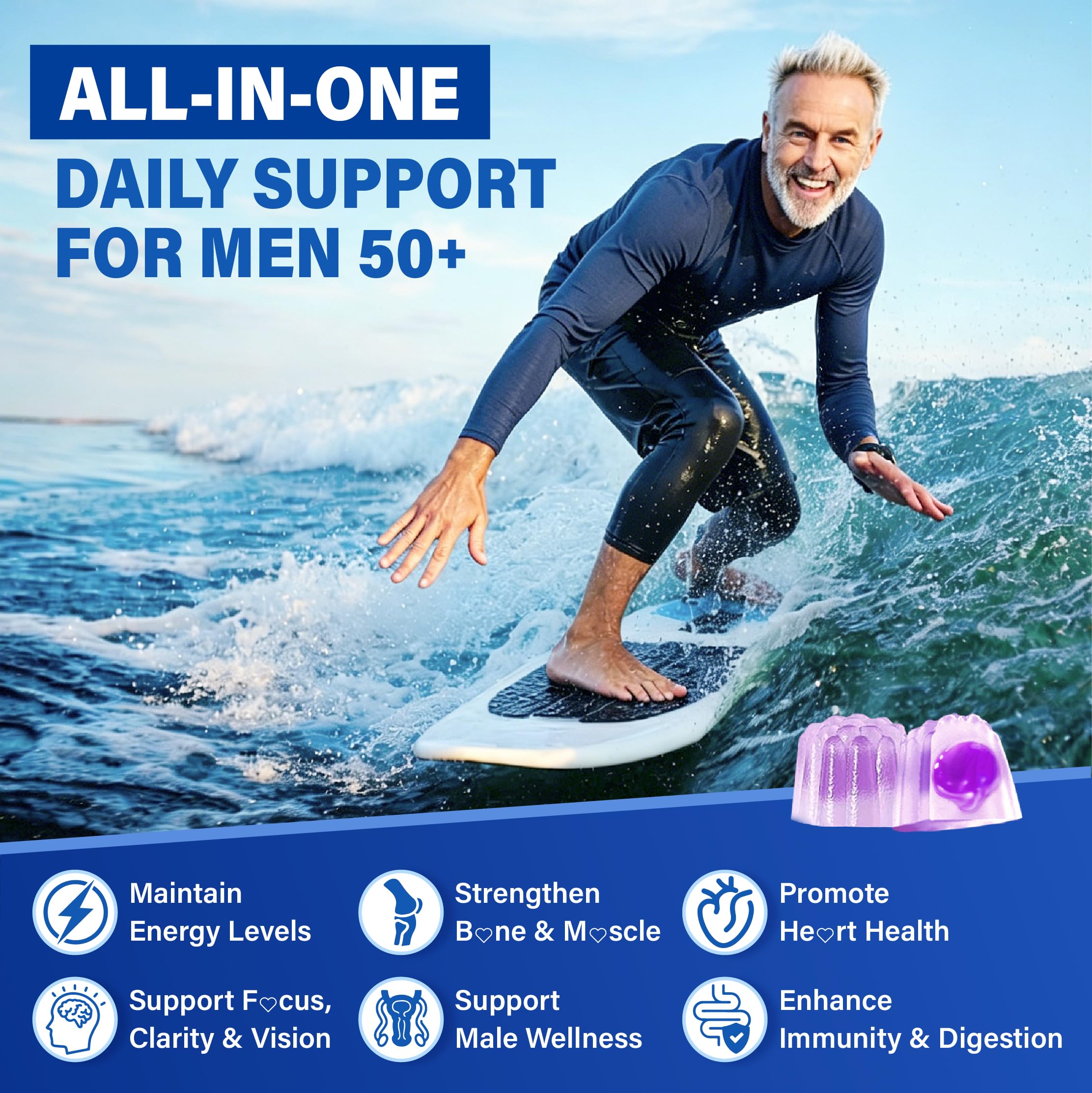 Multivitamin Gummies for Men 50+ - Sugar Free Methylated Multivitamin Gummy — Amazon image 6