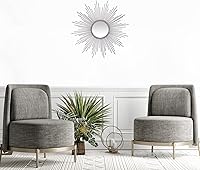 Vista 2 de CC Home Furnishings Espejo de pared de metal estilo Sunburst de 25