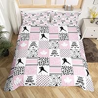 Vista 27 de Funda de edredón de béisbol matrimonial, juego de ropa de cama con temática de juegos de deportes de pelota para niños, funda de edredón de guantes