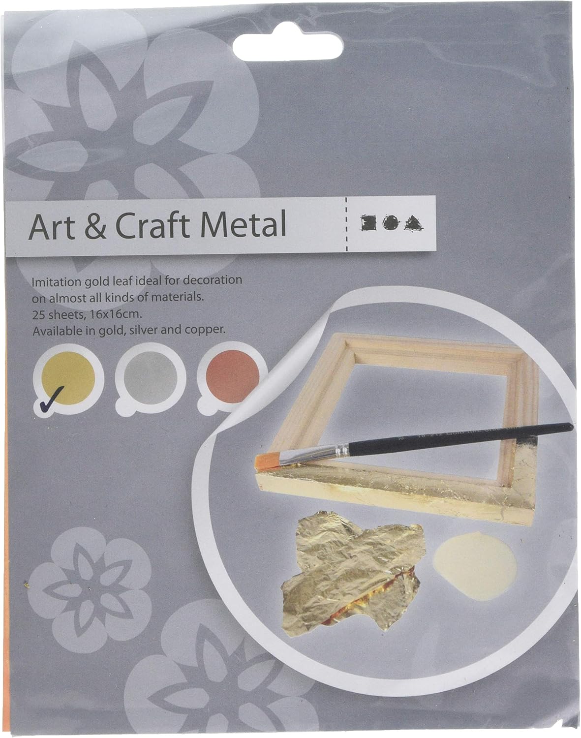 Creativ 16 x 16 cm Imitation Metal Leaf 25 Sheet, Gold