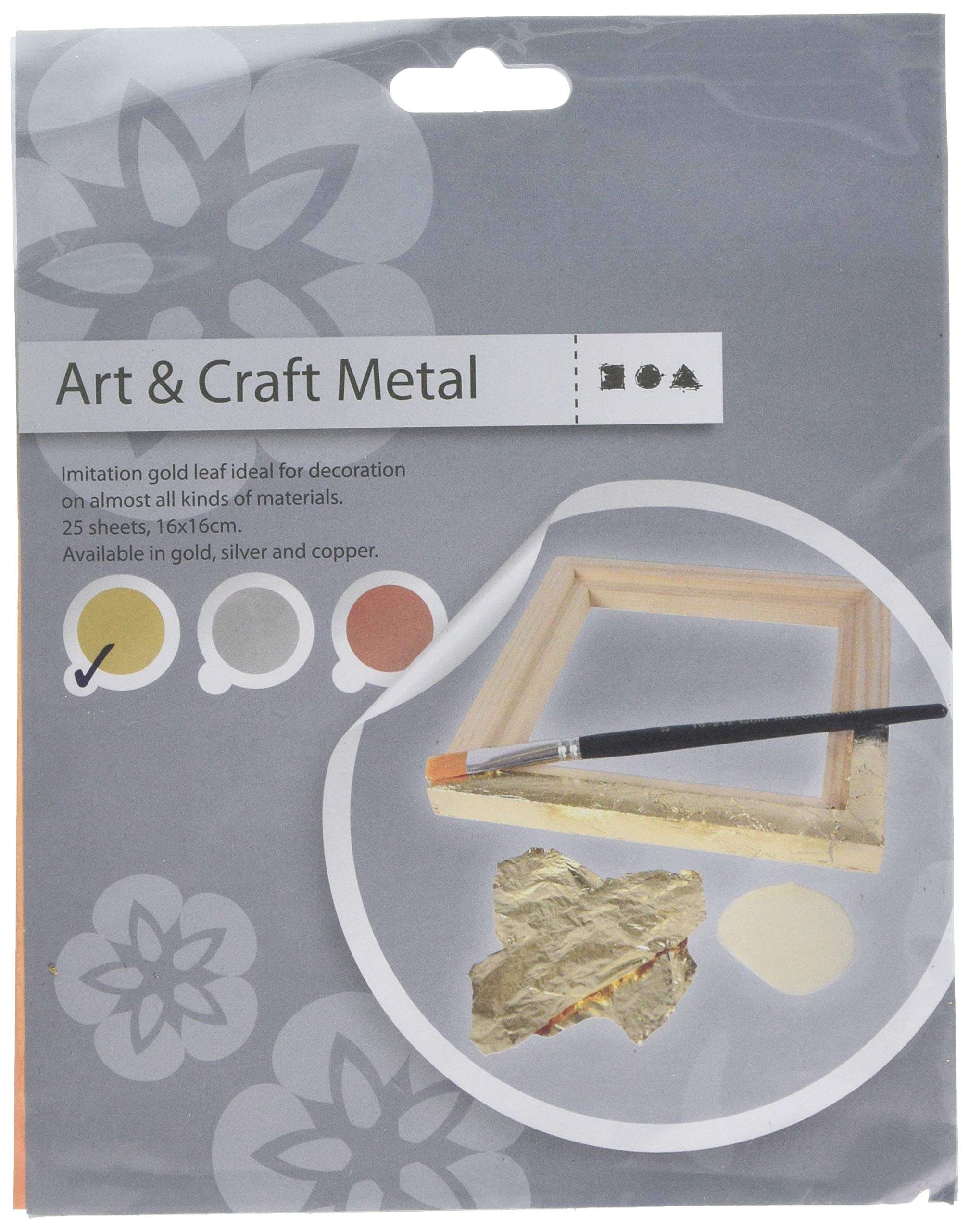 Creativ 20481 16 x 16 cm Imitation Metal Leaf 25 Sheet, Gold