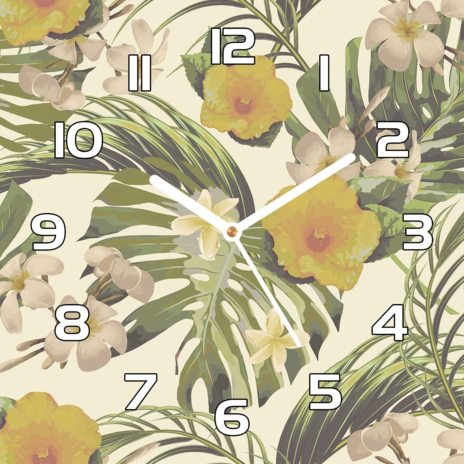 Horloge en Verre 30x30 cm Coloray avec Aiguilles Blanches pour Cuisine et Salon