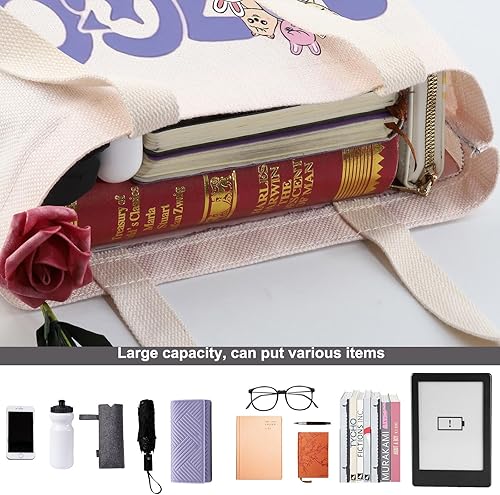 Miniatura 7 de WZMPA K-Pop SKZ Canvas Tote Bag K-Pop Group Fans Gift SKZ Group Shopping Grocery Bag