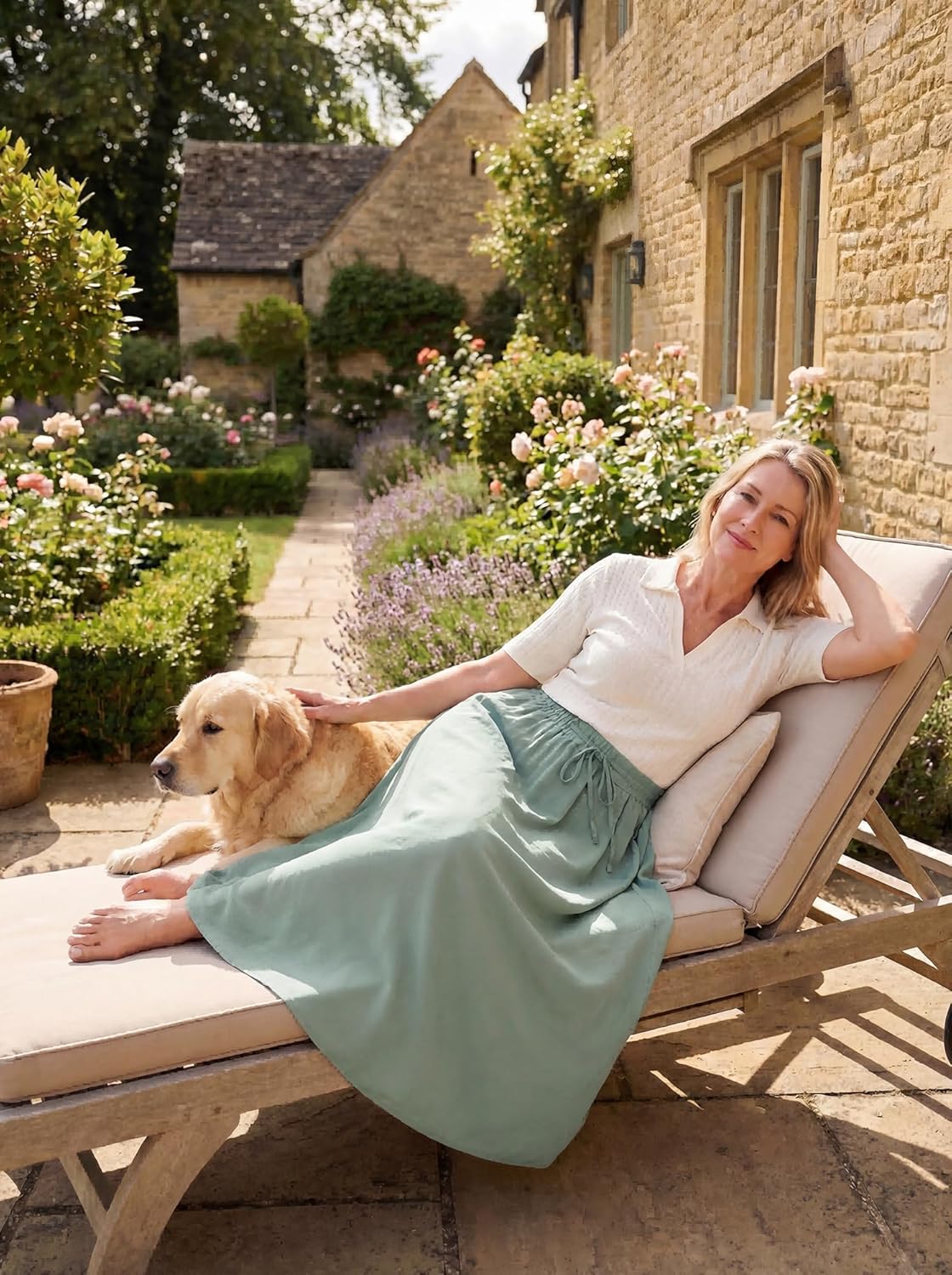 HiMONE Women’s High Waisted Maxi Skirt with Drawstring Elastic Waist Flowy A-Line Pull-On Casual Long Skirt 2026 - Image 7