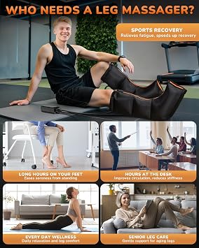 JZBRAIN Air Compression Leg Massager with Heat for Circulation, Pain Relief