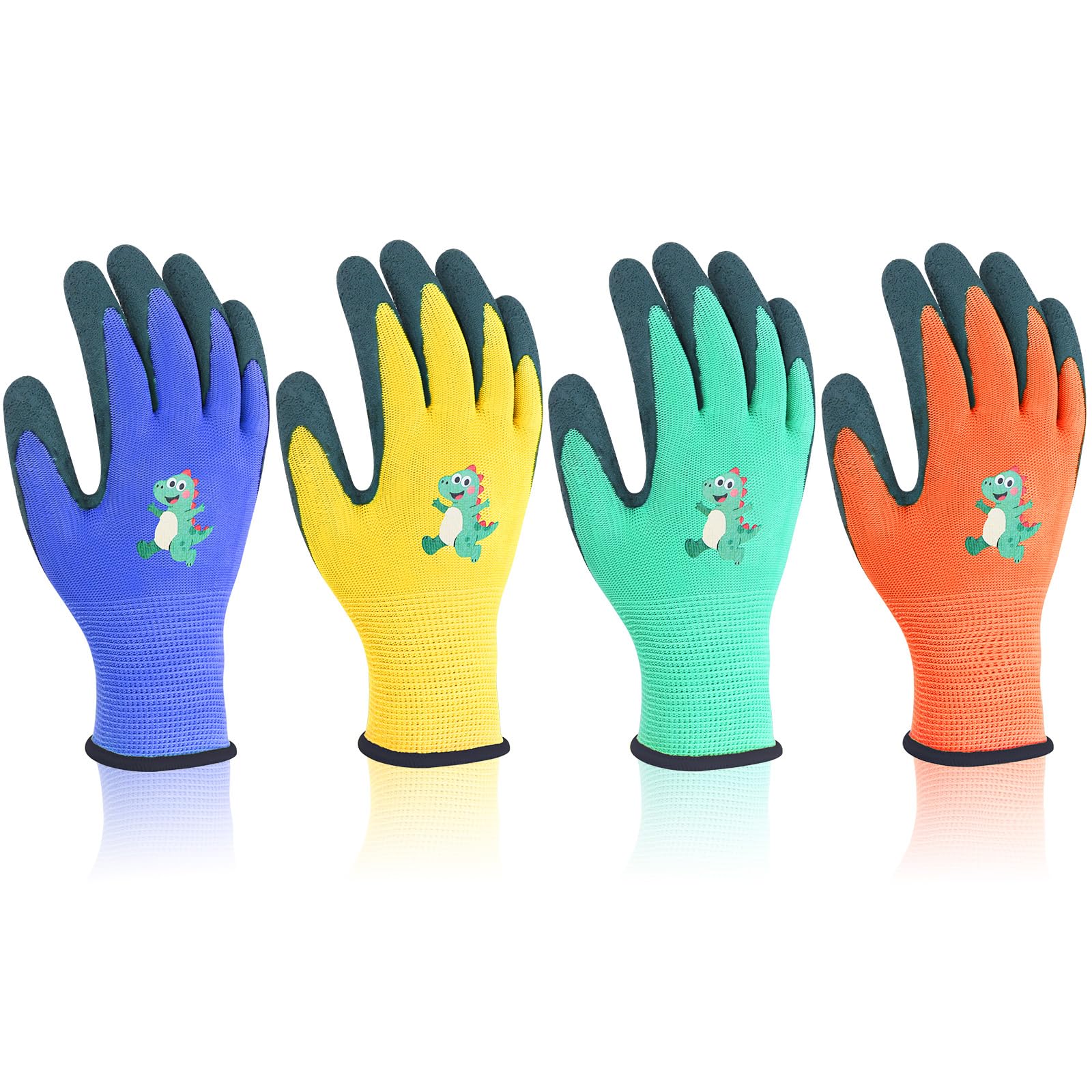 AovYoo 4 Paar Kinder Gartenhandschuhe Arbeitshandschuhe für 2-4 Jahre,Rutschfeste Sicherheitshandschuhe,für Outdoor,DIY (S)