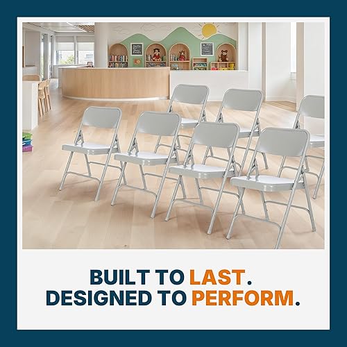 Miniatura 19 de OEF Furnishings Silla plegable de acero con doble bisagra, color beige Beige,Negro -,Azul,Marrón,Gris,Rojo -