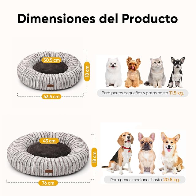 Foto 4 de 7 de FUKUMARU Cama para Perros, Cama para Gatos de Interior, Cama ortopédica para Perros, Funda Lavable