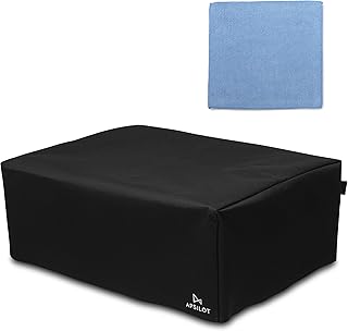 Apsilot DJ Turntable Dust Cover - Record Player Protector with 2 Finger Pull Tabs - Fits Technics SL1200, SL1210 and Pioneer PLX1000 - Black Premium Foldable Fabric - Complete with Microfibre Cloth
