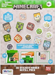 Paladone Minecraft 3D Sticker Maker Refill Pack, Make 30+ Shaker Sticker...
