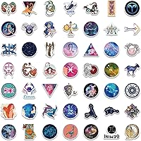 Vista 3 de 100 calcomanías de constelaciones, calcomanías de signo del zodíaco para botellas de agua, lindas calcomanías mágicas de estrella de galaxia