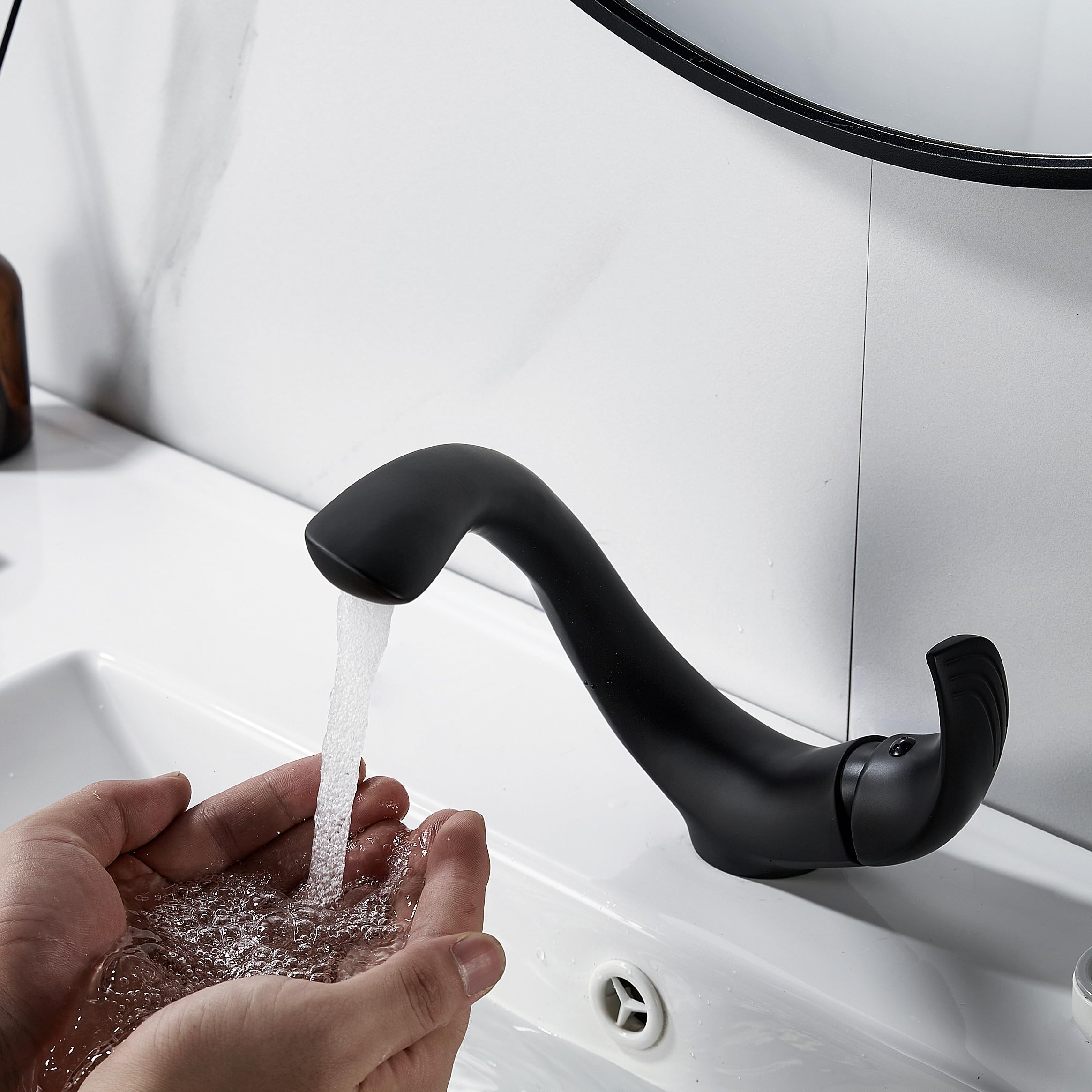 Hermodly Grifo de baño negro