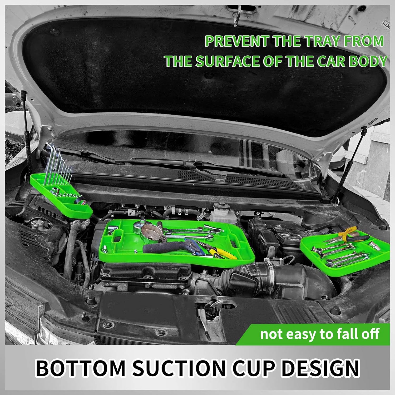 ROBLOCK 3PCS Non-Slip Flexible Tool Tray for Tool Holder Organizer and Storage No Magnetic Convenient to Use and Easy Clean-Up (Green) : Automotive