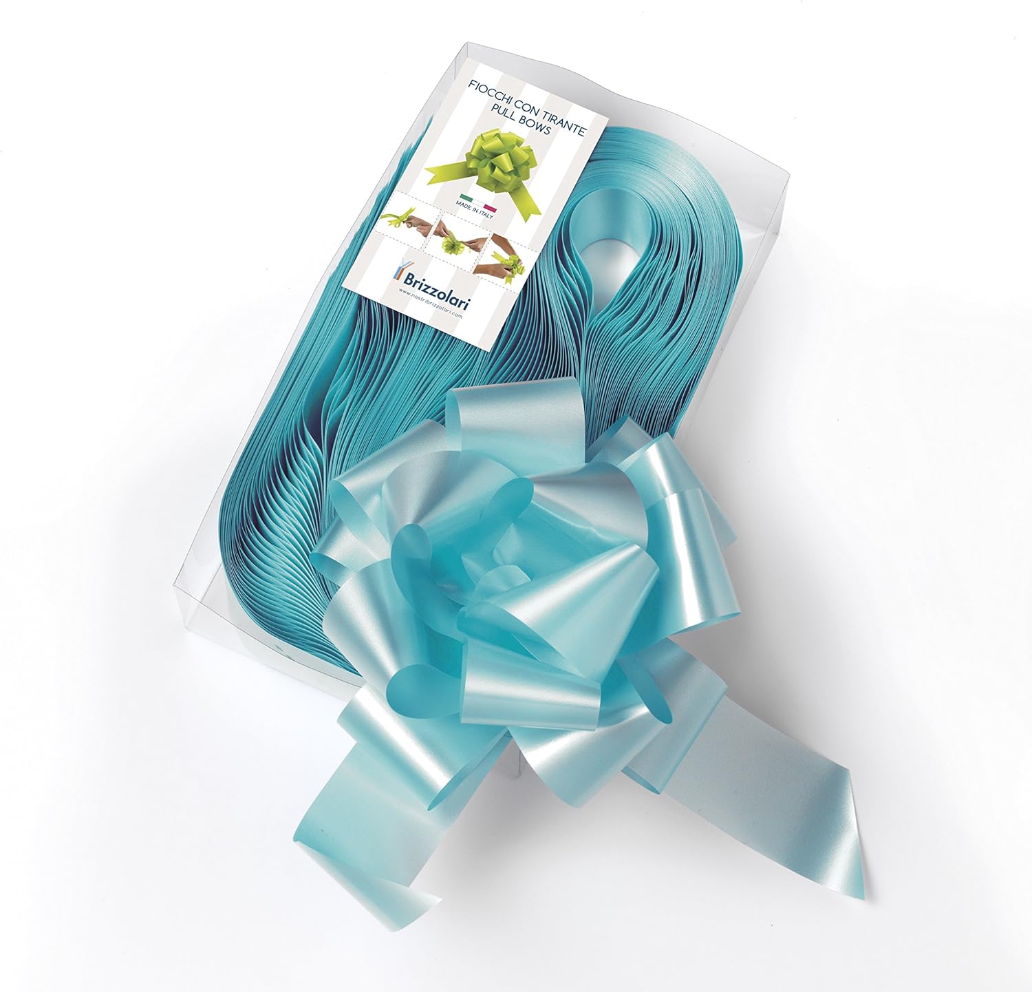 Fiocchi Coccarde Blu Per Matrimoni - 50 Pezzi Automontanti, Nastro 3 Cm, Diametro 13 Cm - Foto 2