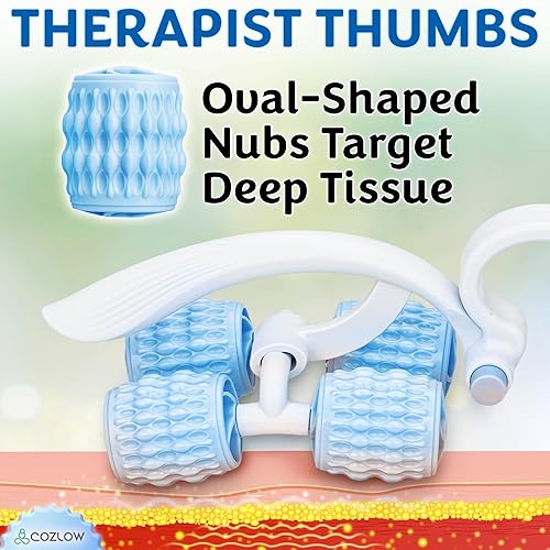 Miniatura 4 de Rodillo de masaje  Masajeador muscular de doble cara para brazopierna con 8 rodillos  Liberación miofascial de tejido profundo para pantorrilla,