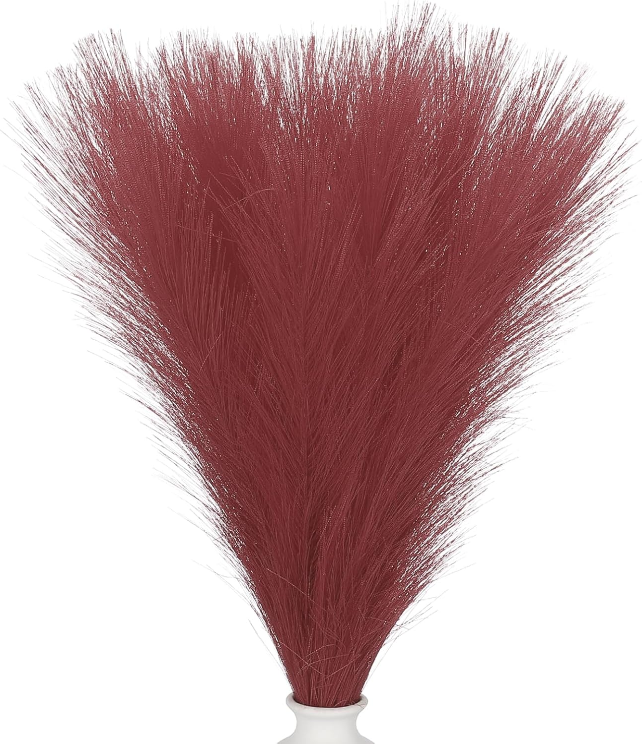 PATIKIL 17.7in Grass Decor, 50pcs Artificial Pampas Grass Bulk Fluffy Faux Pampas Grass Small Dried for Home Boho Decor Vase Wedding Wall Ground, Dark Red