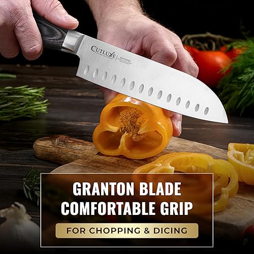 Miniatura 6 de Cutluxe Juego de cuchillos de chef de 5 piezas  Cuchillos de cocina japoneses ultra afilados, cuchillas de acero inoxidable de alto carbono, asas de