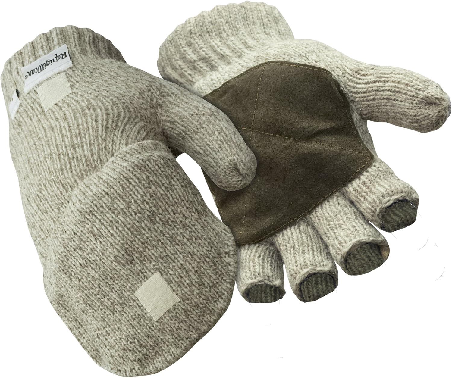 RefrigiWear Insulated Ragg Wool Convertible Mitten, Fingerless Gloves