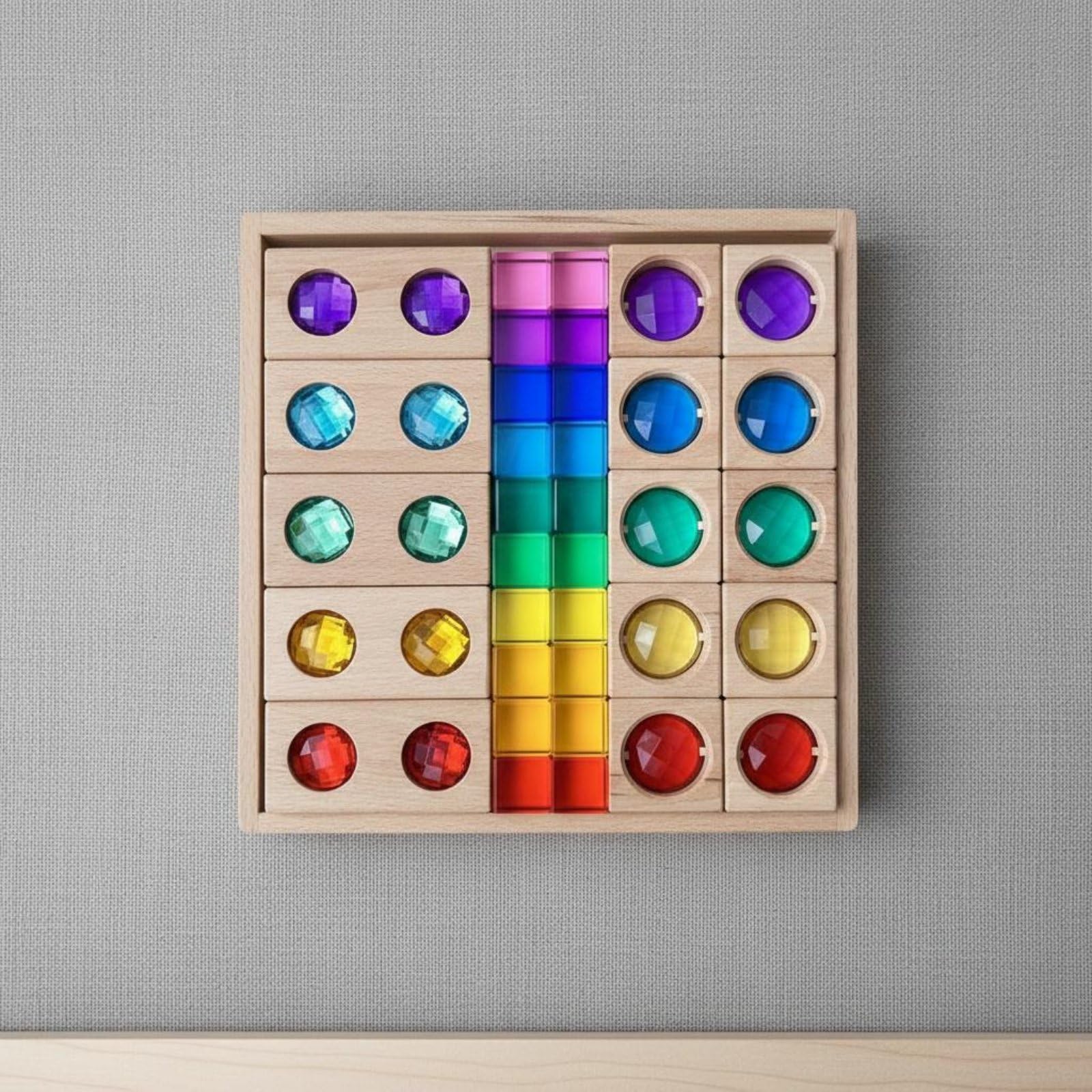 harayaa Bloques Acrílicos Pieza Creativa Bloques Didácticos Bloques Sensoriales Bloques para Mesa de Luz Fomenta Razonamiento Lógico Adecuado para Aprendizaje Lúdico y