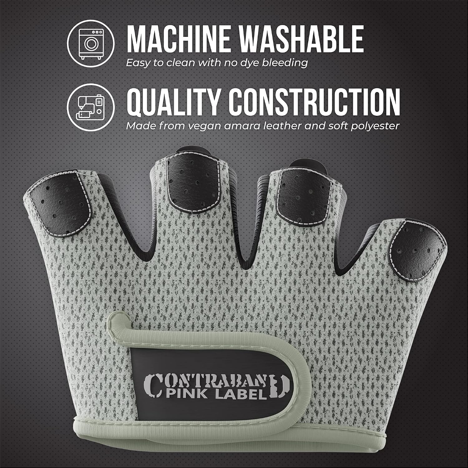 Contraband Pink Label 5537 Womens Micro Weight Lifting Gloves w/Grip-Lock Silicone Padding (Pair) - Minimalist Half Gloves - Apple Watch Friendly