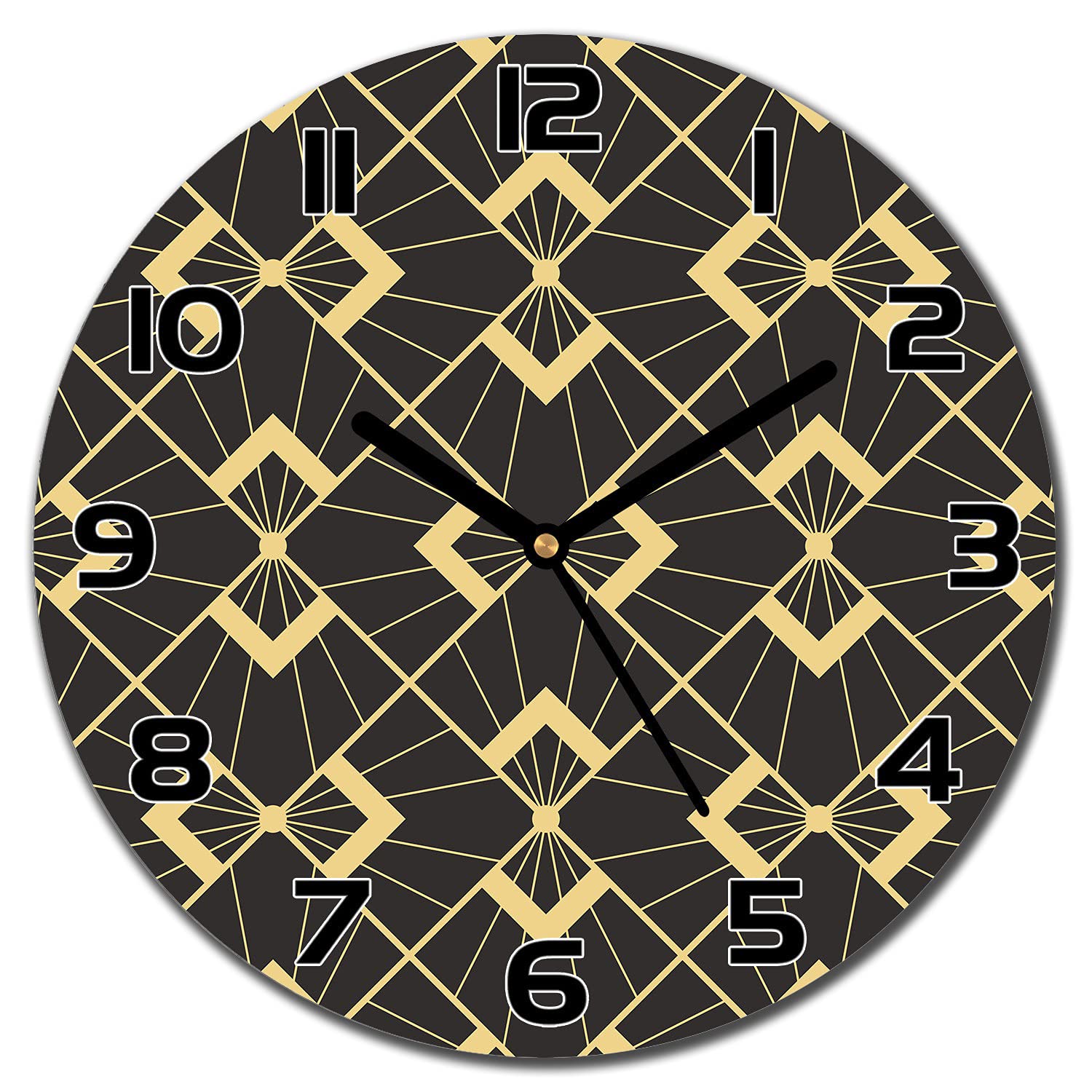 Horloge de cuisine en verre moderne 30 cm style abstrait or