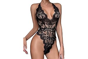 Sexy Lingerie for Women, Deep V Lace Bodysuit Bridal Lingerie Backless One...