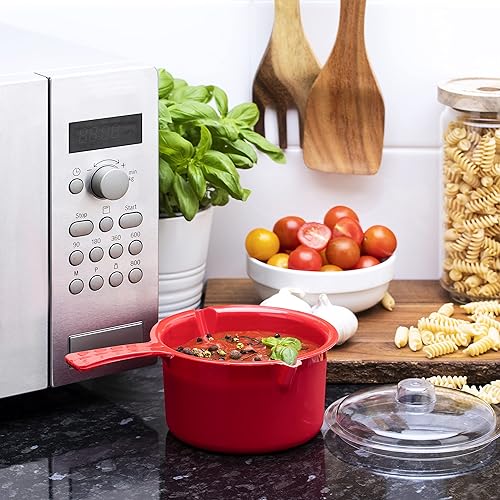 Miniatura 3 de Easycook NS613R Easy Cook Polly Carbonate - Sartén y tapa para microondas, sin manchas, color rojo