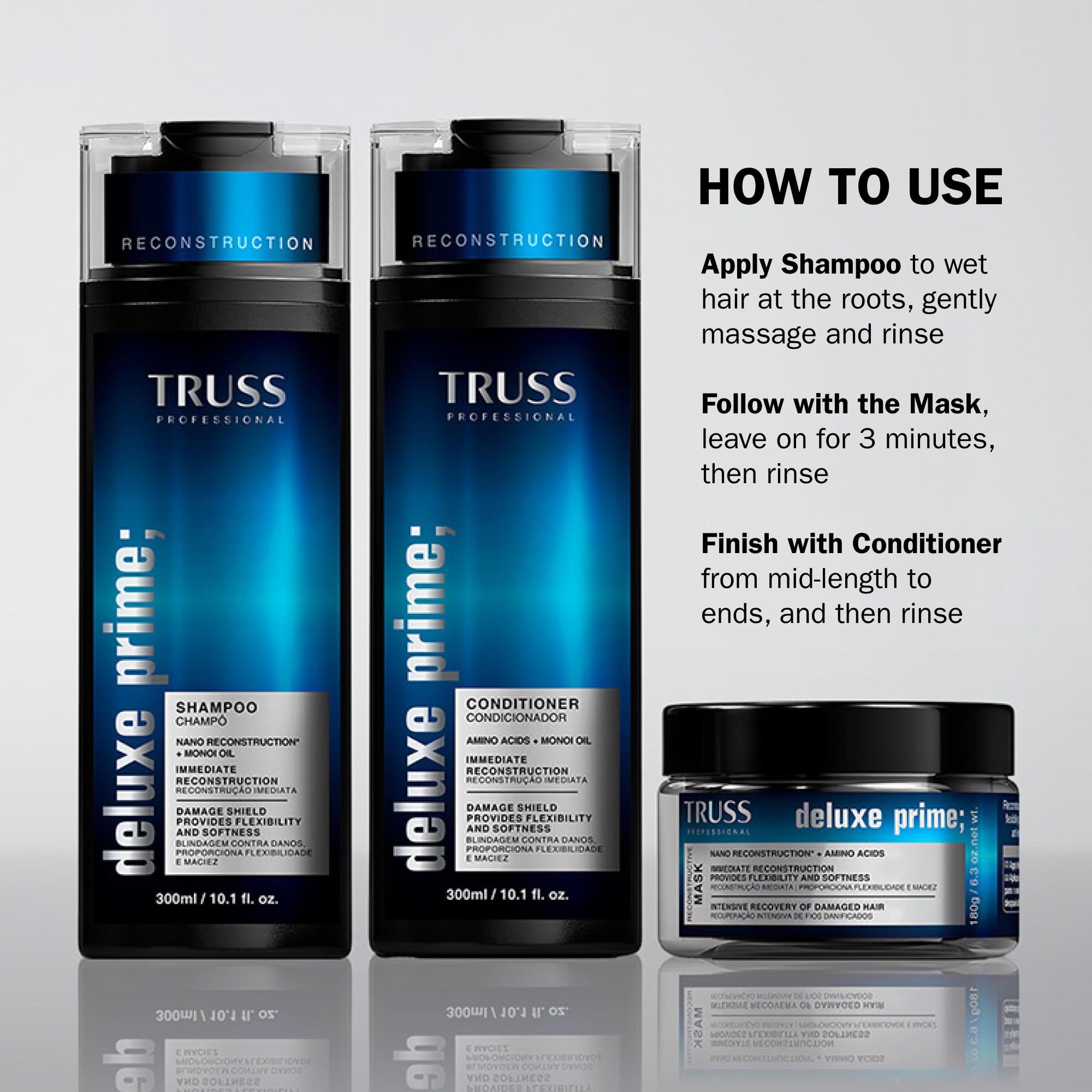 TRUSS Deluxe Prime Moisturizing Shampoo for Dry, Damaged Hair