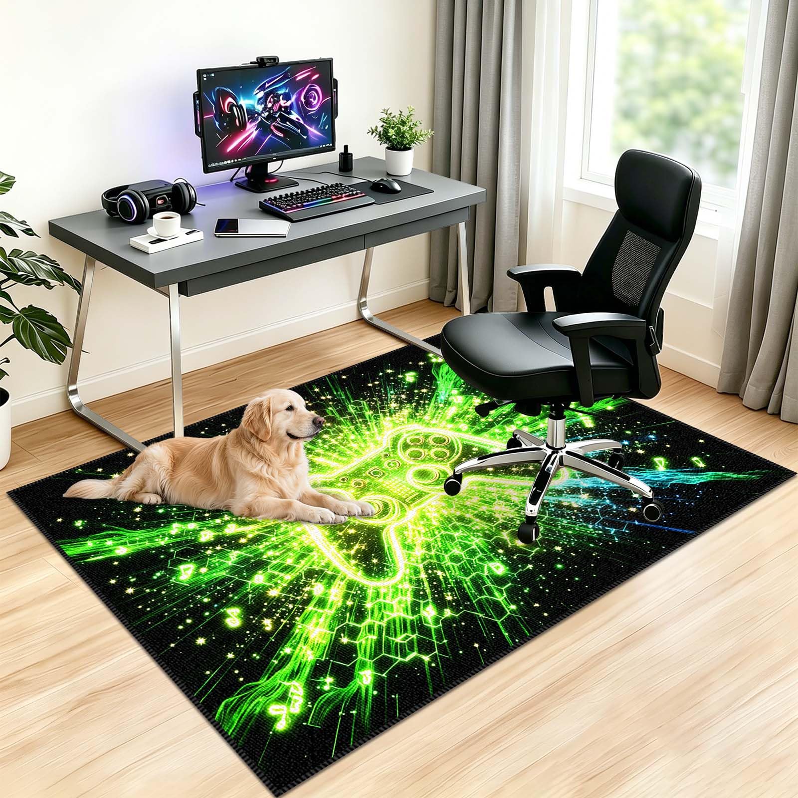 Tappeto Sedia Ufficio Gaming Studio Classico Verde 90x120cm