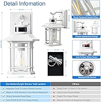 Vista 8 de VIANIS Luces Exteriores con Sensor de Movimiento para Casa, Iluminación Exterior Blanca del Atardecer al Amanecer, Accesorios de Iluminación