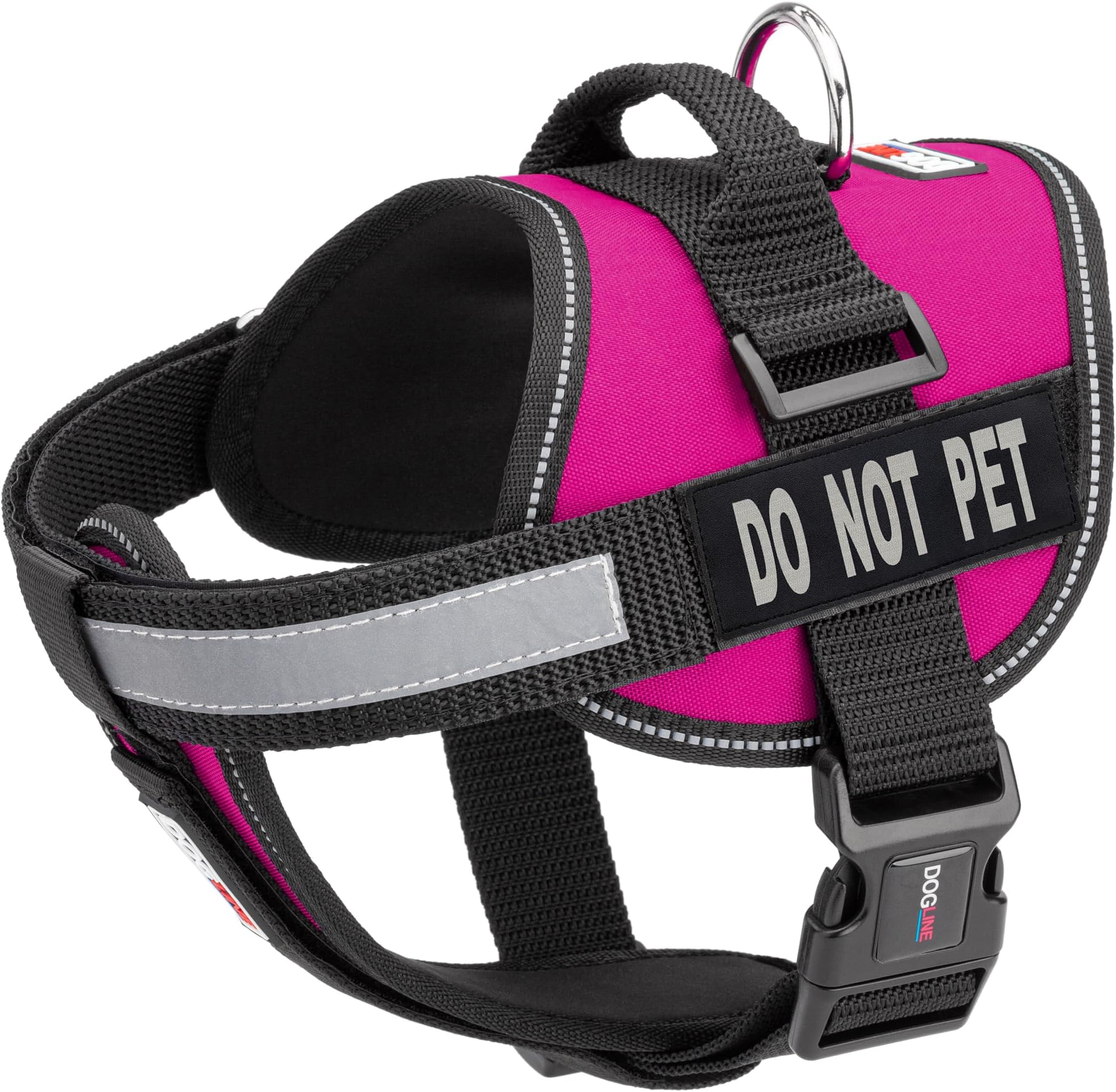 Vest Harness for Dogs and 2 Removable Do Not Pet Patches, Small/18 to 25", Pink