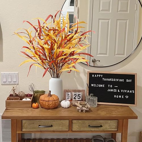 Miniatura 2 de Sggvecsy 6 piezas de tallo de hojas de otoño, tallo de vegetación artificial, plantas artificiales de otoño, ramas de otoño artificiales, ramo de