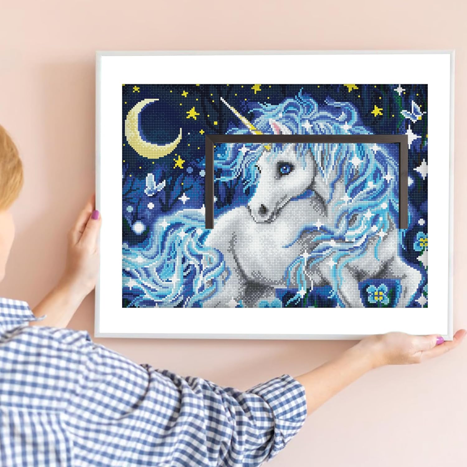 DIAMOND DOTZ Moonlight Unicorn Diamond Painting Kits for Adults - Diamond Art Kits a Relaxing Creative Craft Kit with Dotz Gems 20.5"x16.5"