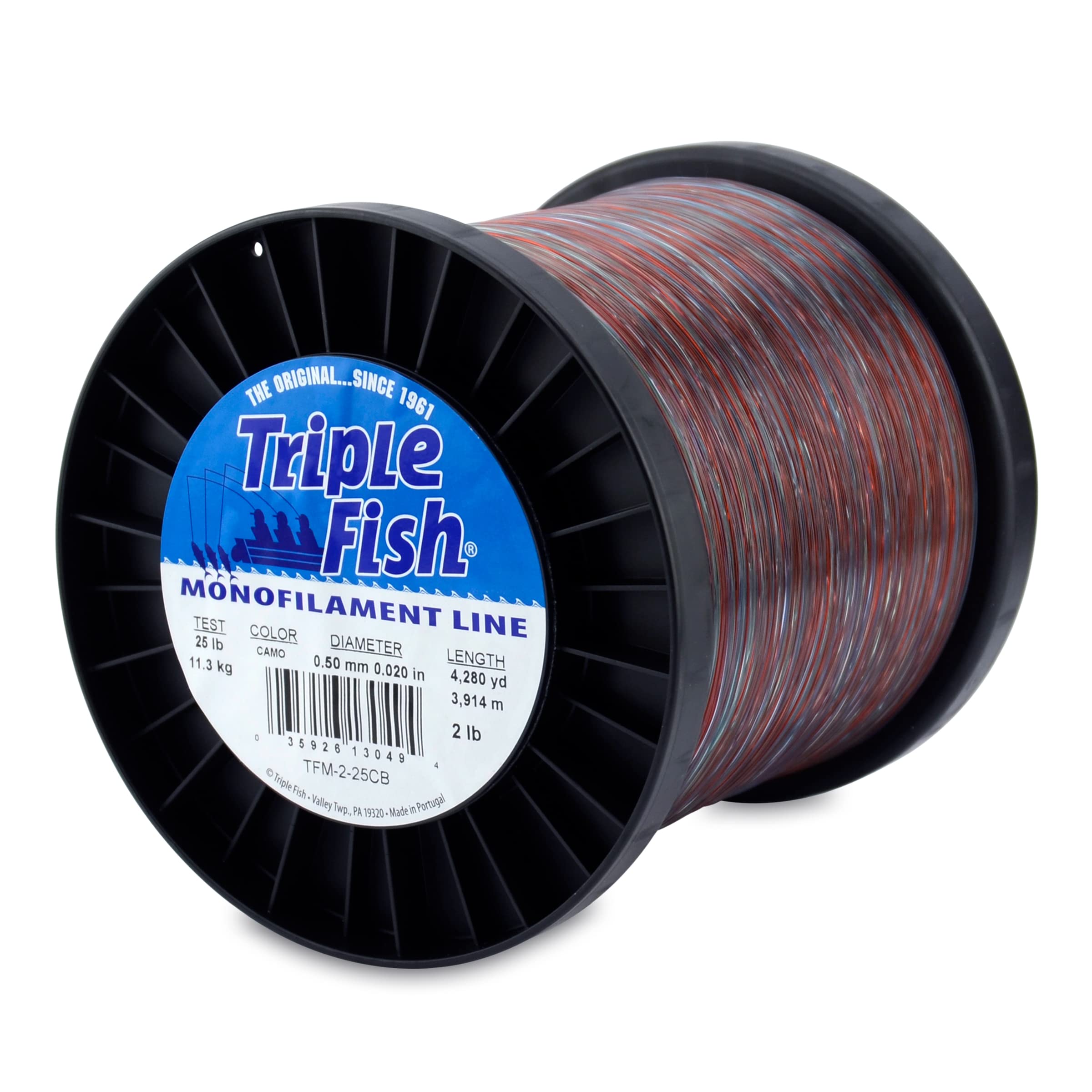 Triple Fish Mono Line, 25 lb (11.3 kg) test, .020 in (0.50 mm) diam, Camo, 2 lb (0.91 kg) Spool, 4280 yd (3914 m) (B014HDU94W) Amazon Price History, Amazon Price Tracker