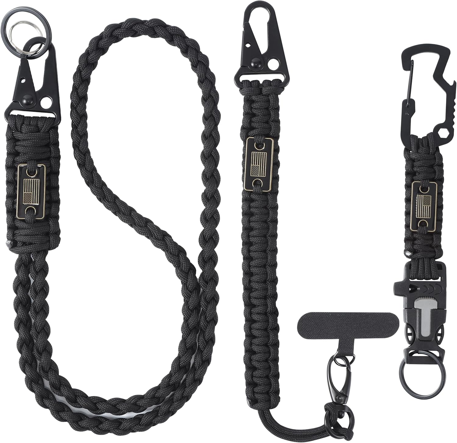 Durable Braided Paracord Lanyard for ID Badges & EDC Tether Durable Braided Paracord Lanyard for ID Badges & EDC Tether