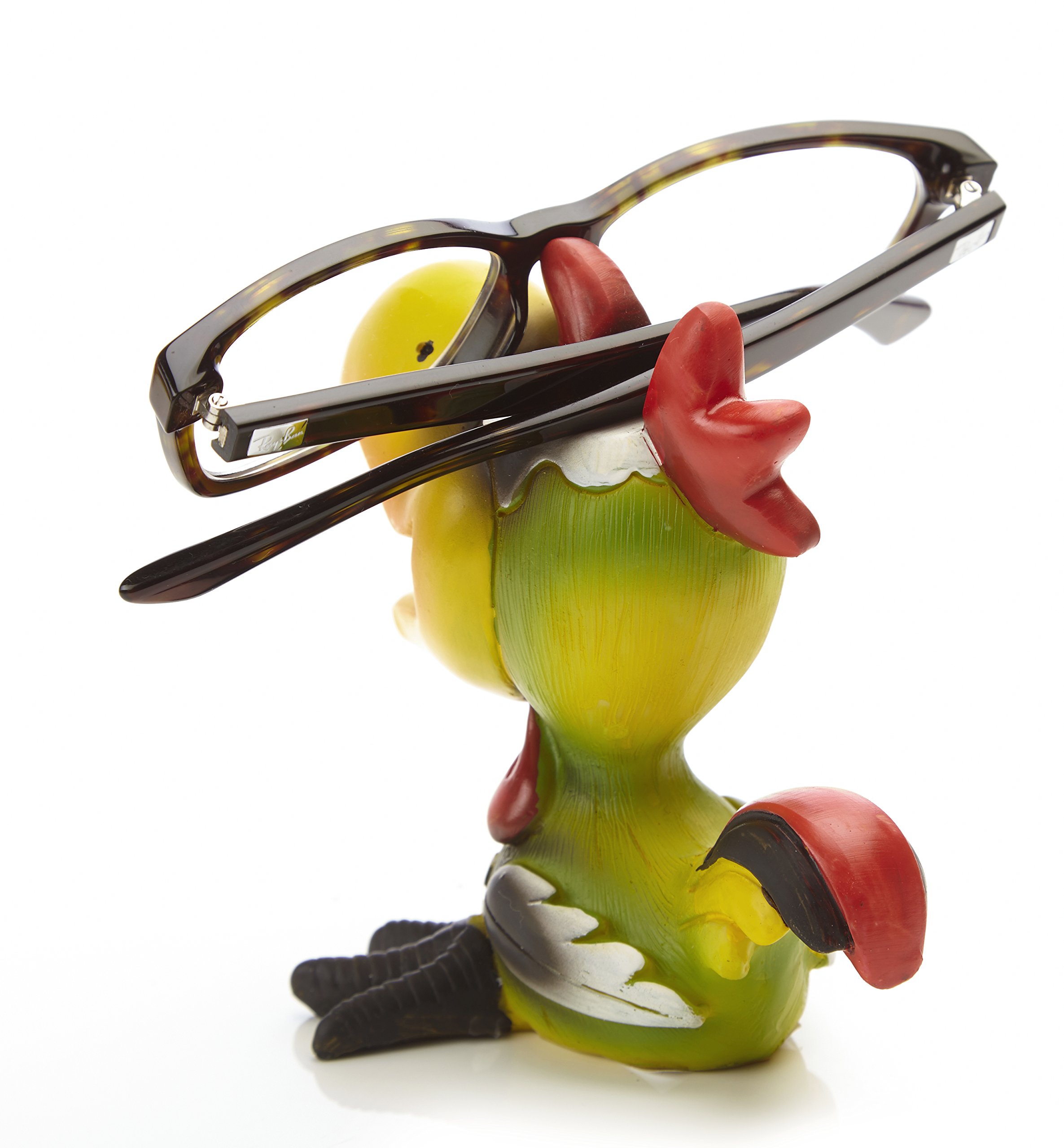 by-Bers glasses holder, bird design, really funny hand painted bird figurine, polyresin, gift for children and adults Green - Image 2