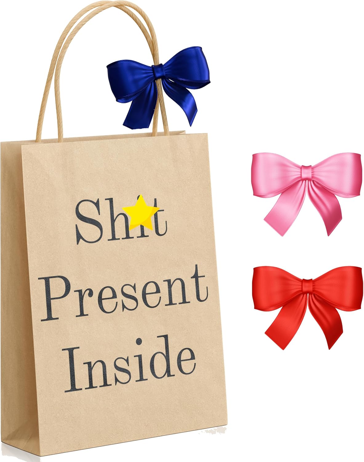 Funny Gag Gift Bag With Handle Sh*t Present Inside Rude Gift For Him For Her Birthday Christmas Retirement Secret Santa Gift Bag