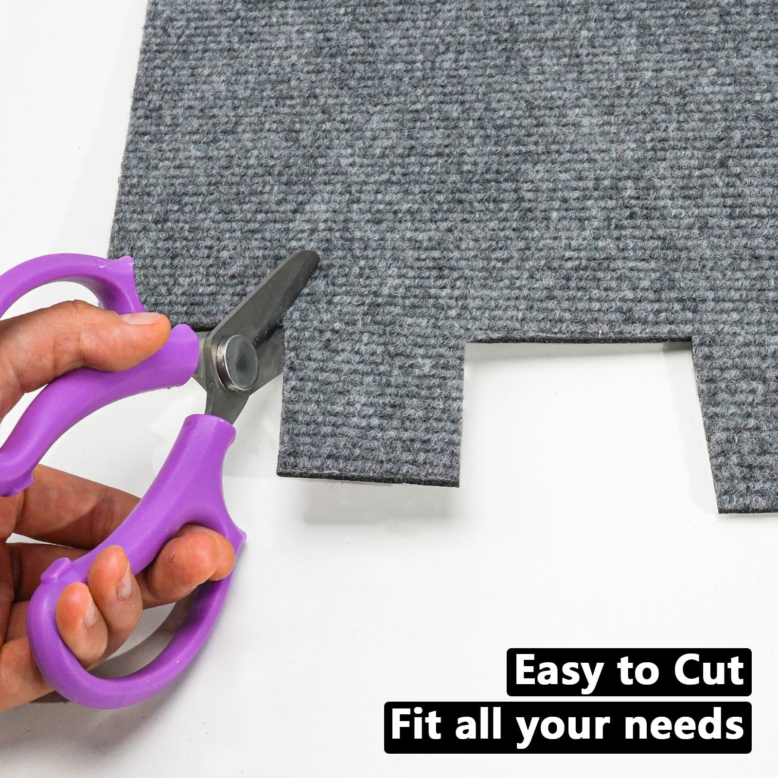 Dalles de Moquette Autocollantes, Carreaux de Sol Autocollants 30 x 30 cm, Tapis Doux, Décoration Intérieure pour Chambre, Salon, Bureau, 30 Dalles, 2,7 m² par Boîte Gris Clair