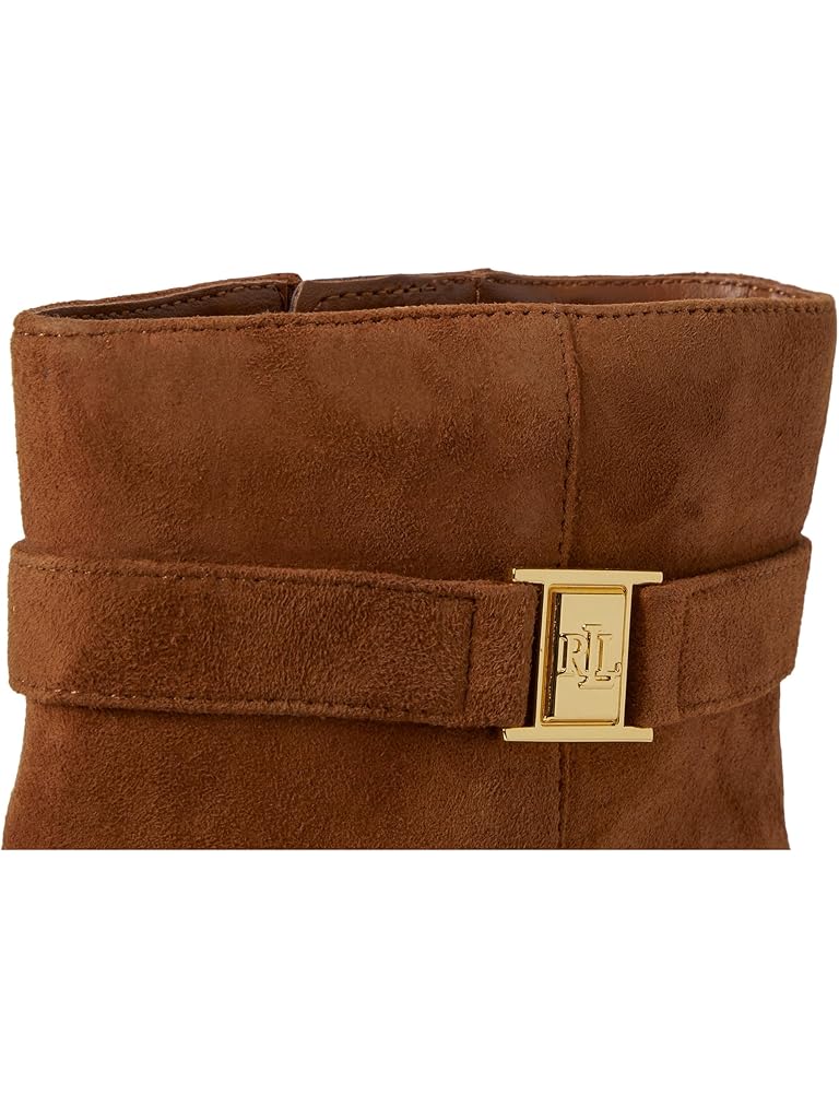 Tan Lauren Ralph Lauren Kellie Suede Bootie Heel