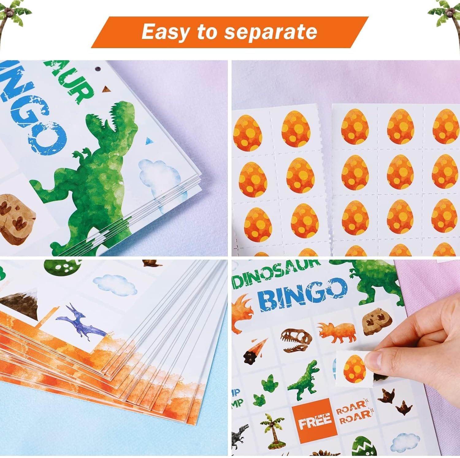 WERNNSAI Dinosaur Party Bingo Set - 24 Pcs Dinosaur Birthday Party Supplies for Birthday Decoration Happy Little Dino Cards Set for Family Holiday Activities