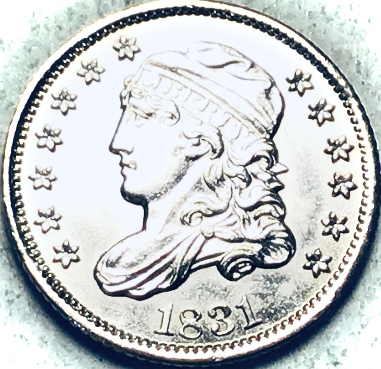 1831 P Bust Capped Silver Gem BU MS Half Dime Seller Mint State