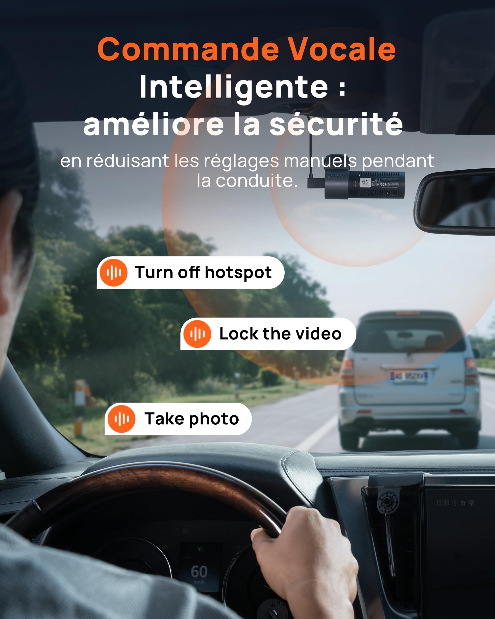 70mai Dash Cam Voiture M310 Plus 3K, 1620P Caméra Embarquée Voiture avec WDR,Vision Nocturne, Enregistrement en Boucle, Mode Stationnement 24H,G-Capteur, Dashcam sans Fil de Contrôle APP, Max 256 Go