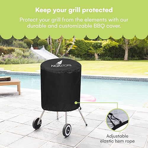 Miniatura 9 de Noa Store Cubierta para parrilla de barbacoa  18 pulgadas  Cubierta de parrilla impermeable 210D resistente para ahumador, estufa, plancha, hervidor