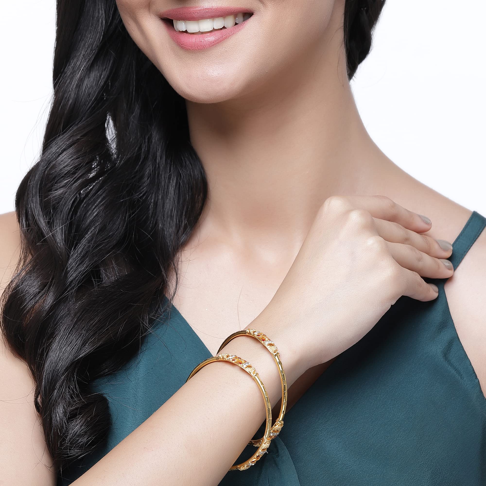 Plated Bahubali Bangle Set Of 2 For Women