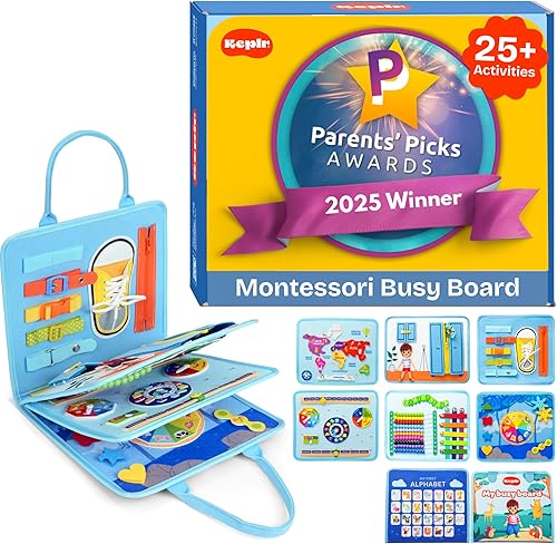 Montessori - Tablero de actividades sensoriales para niños pequeños, libros interactivos para bebés y libros de actividades sensoriales para niños