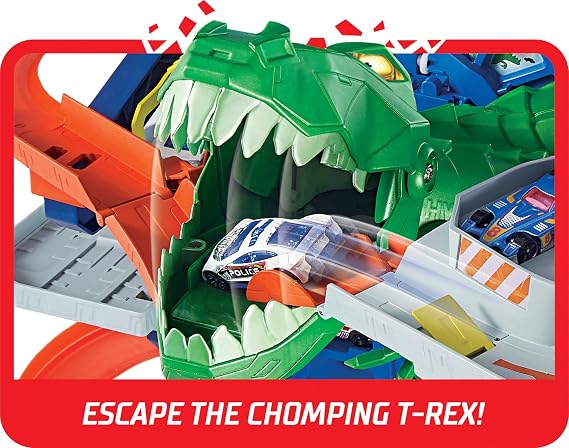 Hot Wheels City Robo T-Rex Ultimate Garage Multi-Level Multi-Play Mode Stores 100 Plus 1:64 Scale Cars Gift idea for Kids 3 and Older