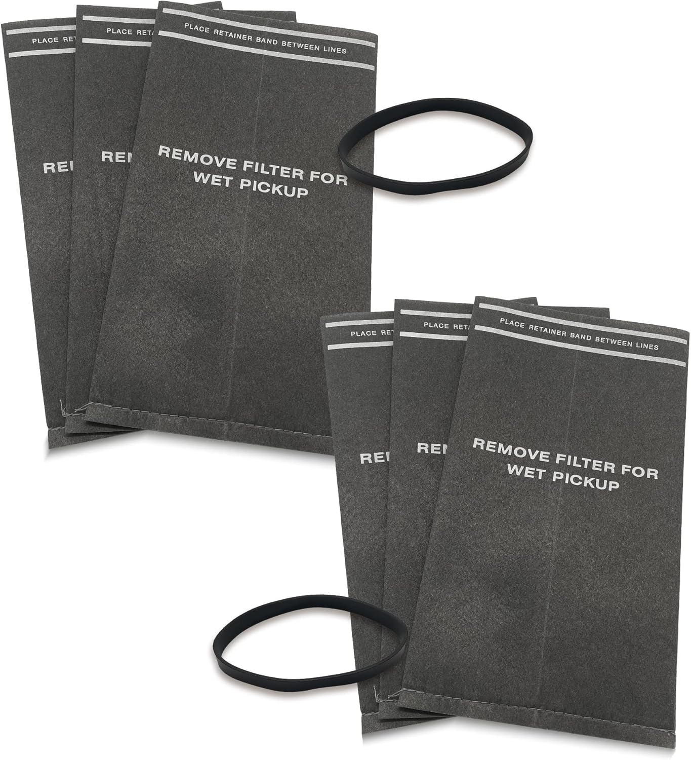 6 Pack 9-38737 Dust Cloth Filter Bag Wet Dry Vacuum Bags for Craftsman 2 to 2.5 Gallon Shop Vacuums and Powerhead Bucket Vac, 6 Shop Vacuum Bags With 2 Retaining Bands
